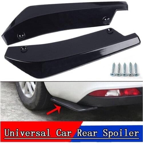 2pcs Universal Carbon Fiber Look Rear Bumper Lip Diffuser Splitter Canard Protector Automobile