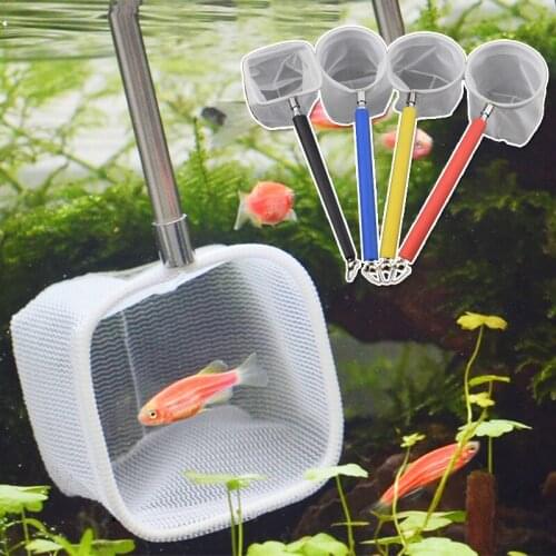 3D Mesh Aquarium Expandable Stainless Steel Fishnet Shrimp Filter Fish Tank Accessory Cleaning Net
