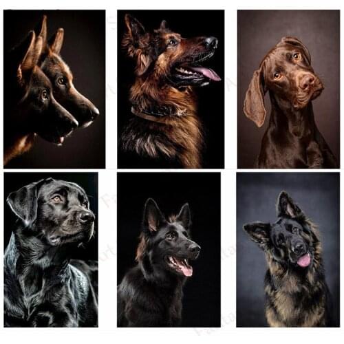 German Shepherd Diamond Painting Dog 5d DIY Diamond Embroidery Square/Round Mosaic Picture Rhinestone Animal Wall Decoration