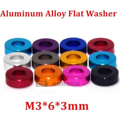 50pcs M3*6*3mm Aluminum flat washer for RC Model Part Aluminum countersunk Gasket Washer meson anodized colorful