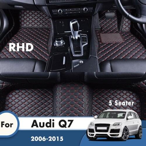 RHD Custom Car Floor Mats For Audi Q7 2015 2014 2013 2012 2011 2010 2009 2008 2007 2006 5 Seater Carpet Car Accessories interior