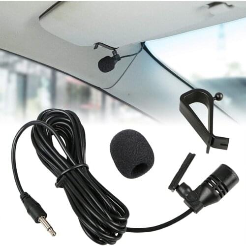 Car Audio Microphone 3.5mm Clip Jack Plug Mic Stereo Mini Wired External Microphone For Auto DVD Radio 3m Long Professionals
