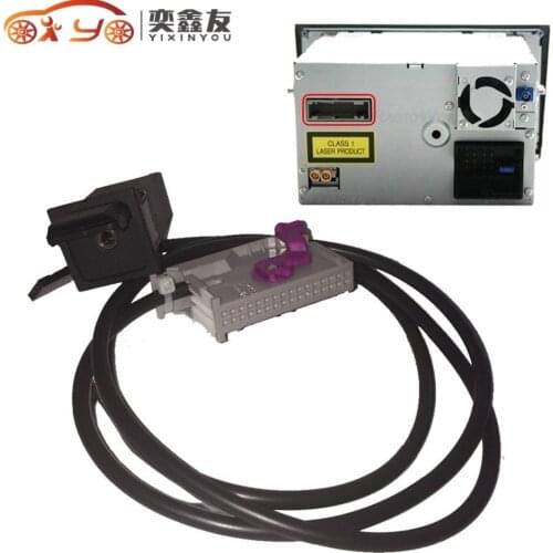 Car Aux-in RNS-E Navigation AUX Button Audio Adapter Kit 32Pin Plug for Audi A3 A4 A6 A8 R8 TT