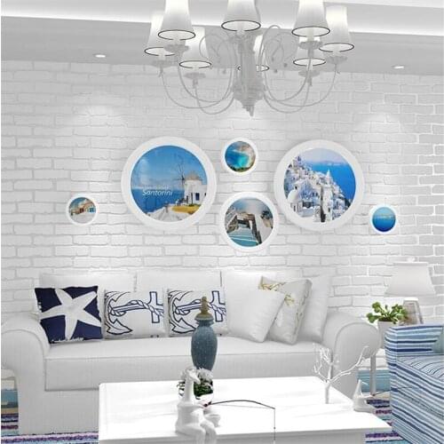 Beibehang Clothing store white brick pattern background brick brick nordic mediterranean style minimalistic geometric wallpaper