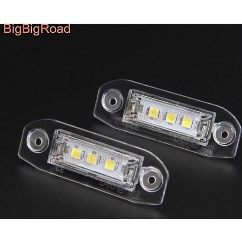 BigBigRoad Car License Plate Lights Number Frame Light For Volvo S60 S60L S80L S40L V40 V50 XC60 2009 2010 2011-2020 LED lights