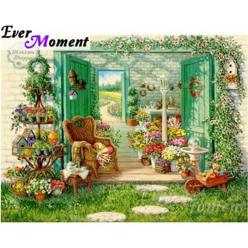 Ever Moment DIY Diamond Embroidery Flowers And Garden Diamond Mosaic Full Square Drills Home Decoration Artwork ASF1102