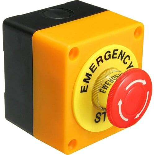 22mm Emergency Stop Push Button Switch With Box 1 NO 1 NC 10A 660v Waterproof Box Hand-Held Button Explosion-proof anti-corrosi