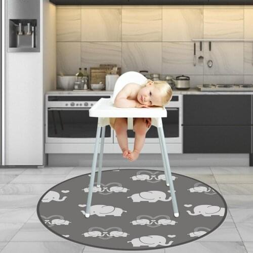 Baby Feeding High Chair Splash Round Mat Anti Slip Foldable Washable Waterproof Floor Protector For Kids Toddler