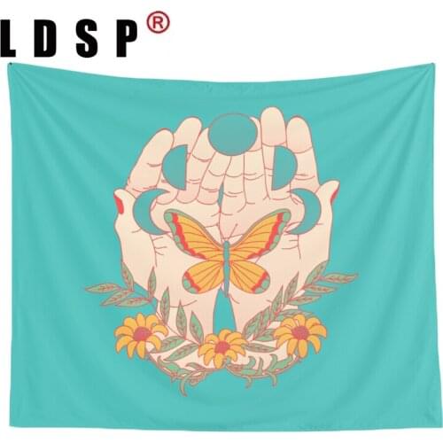 LDSP Butterfly Sun Abstract Tapestry Wall Hanging Carpet Beach Towel Background Cloth Blanket Yoga Mats Art Bedroom Dorm Decor