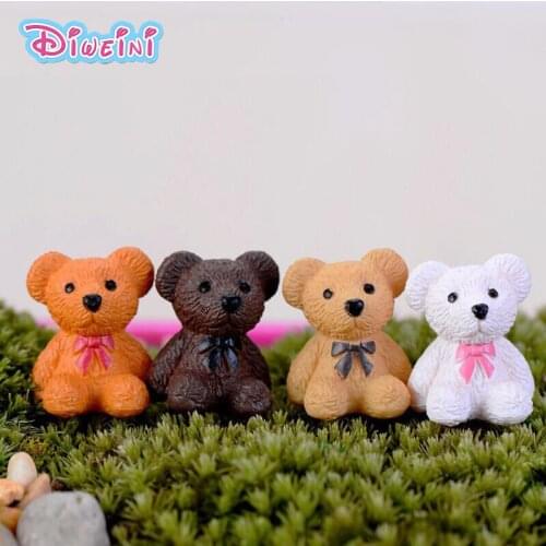 Bear Mini Model Cartoon Animal toys Miniature Figurine baby home decoration PVC craft Creative Toys Micro landscape decoration
