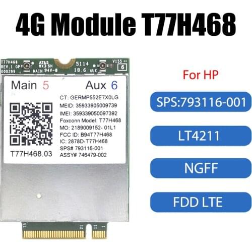 4G Module T77H468 LT4211 NGFF FDD LTE WWAN Board SPS 793116-001 Wireless Network Card for HP EliteBook 745 755 820 850 G2