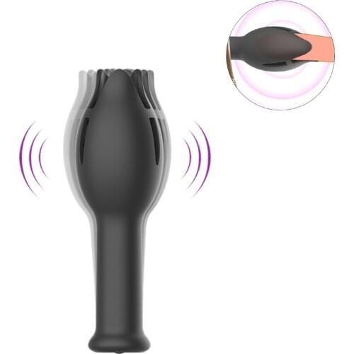 Male Masturbator 10 Speeds Vibration Silicone Masturbate Cup Sex Toys for Men Delay Ejaculation Trainer Glans Massage Stimulator