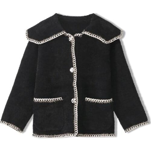 Autumn Winter Coat Women Winter Coat Wool Loose Casual Femmes Imitation Mink Cashmere Coat Ladies Thick Warm Faux Fur Jacket