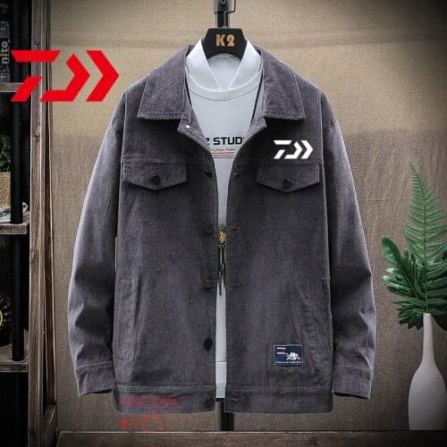Daiwa Autumn Fashion Fishing Jacket Mens Comfortable Long-sleeved Lapel Fishing Jacket Casual Outdoor Sports Fishing Jacket