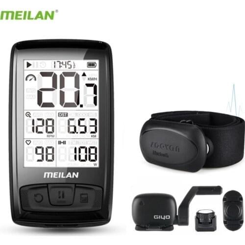 Rechargeable Wireless Bicycle Computer Heart Rate Monitor Bluetooth4.0 Cycling Speedometer Bike Stopwatch Speed/Cadence Sensor