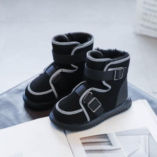 Plush Warm Snow Boots Female Winter Warm 2020 For Little Girl Black Children Sneakers Boy Kids Shoes 3 4 5 6 7 8 9 10 11 12 Year