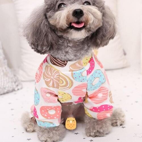 Floral JumpSuit Soft Air Conditioning Clothes Cotton Puppy Pajamas Pet Nightshirt for Home Soft and Comfortable High Quality