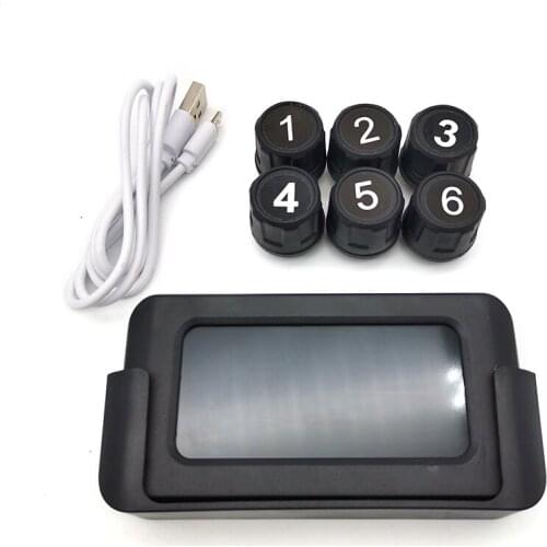 Truck Car 0-8.5 TPMS bar Tire Pressure Monitoring System Solar TPMS 6 External Sensor