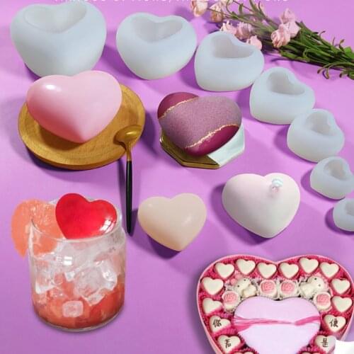652F Resin Crystal Epoxy Mold 3D Love Heart Cake Chocolate Silicone Mould DIY Crafts Aromatherapy Candle Soap Making Tool