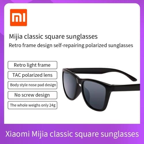 Xiaomi Mijia Classic Square Sunglasses TAC Polarized Lenses Glasses Retro Light Frame Screwless UV Protection Driver Women Mem