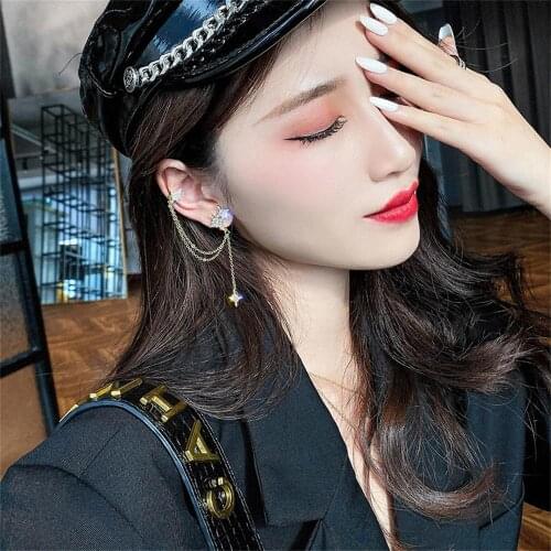Jewelry For Women Stud Chain Earrings 2021 Trends Ear Cuffs Earing Set Asymmetry Pendant Long Earrings Crosses kolczyki damskie