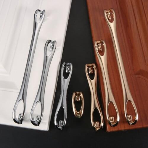 1Pcs Golden/Silver Infinite symbol Handle Modern Art Pull Single hole Knob 96/128/192mm Zinc Alloy Hardware