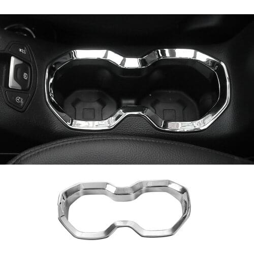 1pc Chrome Water Cup Holder Frame Outlet Cover Trim 2015-2017 FOR Jeep Renegade
