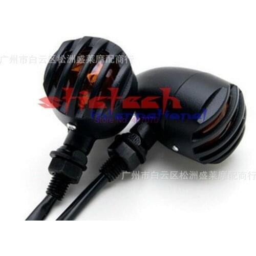 By DHL or Fedex 10pair Black Amber Bulb Motorcycle Turn Signal Light For Harley Bobber Chopper Custom Honda Kawasaki Suzuki
