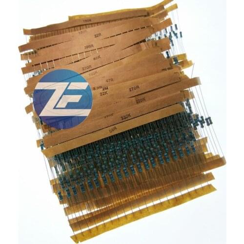 1280PCS/Lot 1/4w 0.25w 5% Metal Film Resistor 64 Common Resistance Values (1RΩ-10MΩ) each 20 pcs NEW