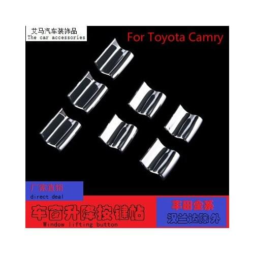 For Toyota Camry Car covers,Car-Styling Car Accessories Door Window Lifter Sequins Trims ABS Chrome Plating Chrome Trim