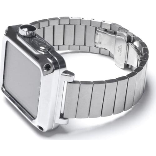 For Apple Watch 6 Case 44mm Stainless Steel Band Rugged Glass Cover Film for iwatch Series 5 4 SE 3 2 40mm 42mm 38mm Strap Case