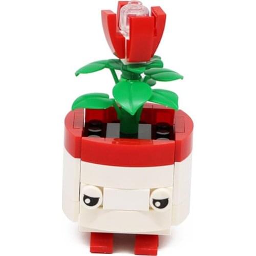 City Rose Potted Plant Educational Building Blocks Compatible Interesting Birthday Present Suitable for Kids Model Toys Cities