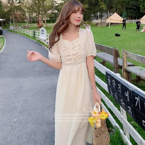 French Elegant Vintage Dot Dress Female 2021 Summer Party Midi Dress Korean Fashion Women Short Sleeve Design One Piece Dresses
