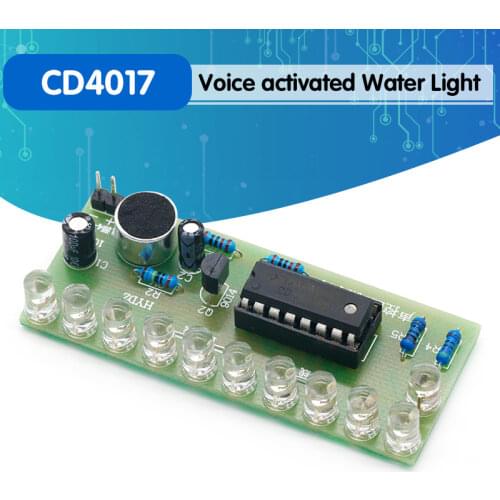 Voice activated LED Water Light Kit CD4017 Lantern Control Fun Electronic Production Teaching Training Diy Electronic Kit Module