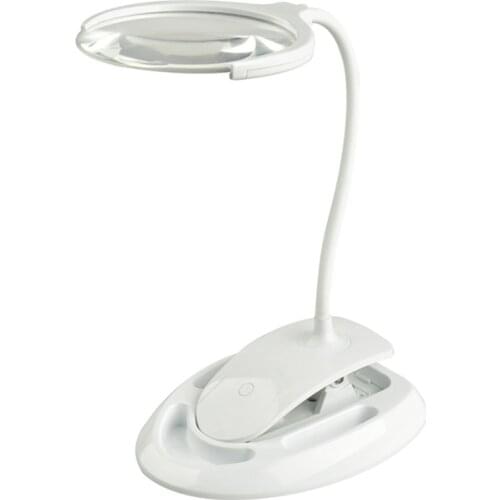 Flexible Magnifying Glass LED Lamp, 2 in 1 Clamp Table & Desk Magnifier Lamp, Great for Reading, Hobbies, Crafts, Workbench