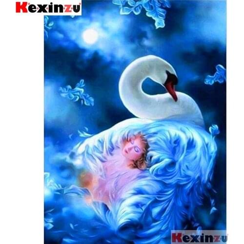 Full Square/Round 5d Diamond Painting-Swan girl-3d Embroidery Cross Stitch Mosaic Full Picture Of Rhinestone Decor Y3564633