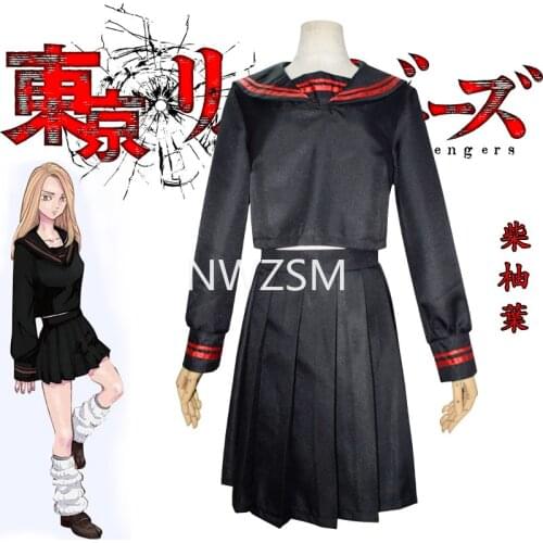 Tokyo Revengers Cosplay Costume Heroine Uniform Preppy Style JK Uniform Sailor Dress Accept Customization