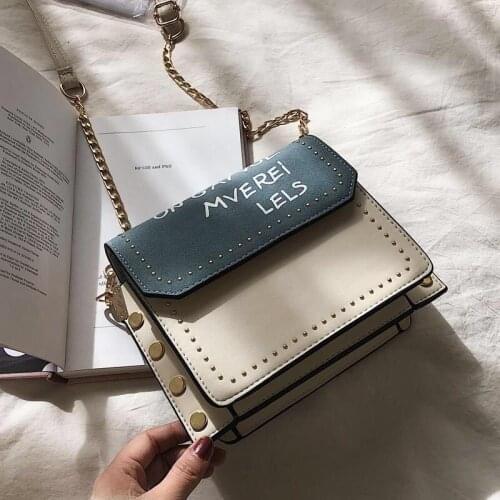 Contrast color Leather Crossbody Bags For Women 2020 Travel Handbag Fashion Simple Shoulder Messenger Bag Ladies Cross Body Bag