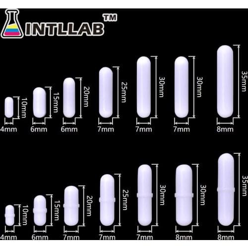 INTLLAB Magnetic Stirrer Bar Mixed Size PTFE Magnetic Stirrer Mixer Stir Bars