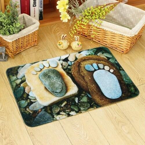 Fashion Stone Feet 3D Print Mat/Carpet Personality Entrance Home Decor Carpets For Anti-skid Rug Living Floor Bathroom Room Pad