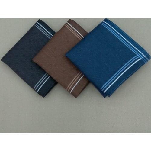 12PCS 40 * 40CM Cotton Mens Handkerchief Jacquard Handkerchief Simple and Elegant
