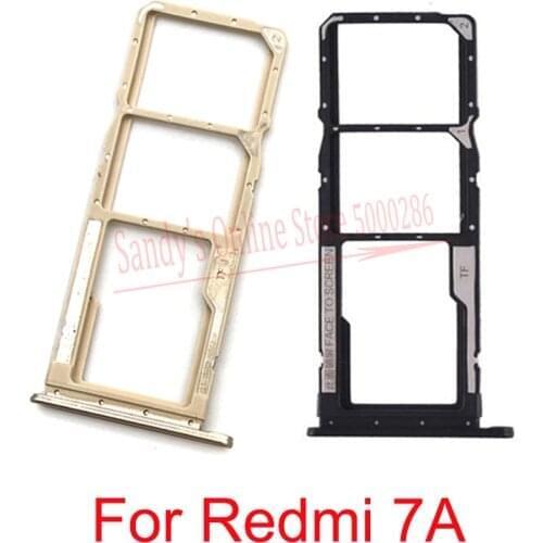New Sim Card Tray Slot Socket Adapter For Xiaomi Redmi 7A Micro SD / Sim Card Slot Holder Reader Adapters Repair Parts