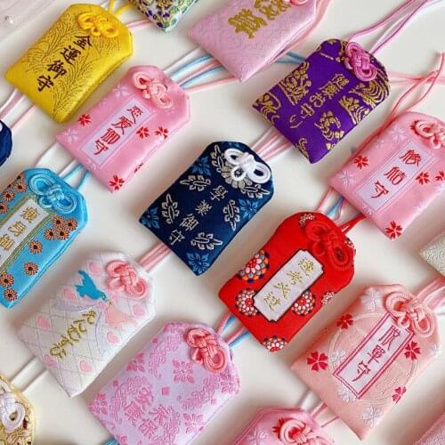 New Omamori Pray Fortune Beauty Health Safe Transparent Wealth Bag Guard Talisman Pendant Keychain Couple Gift