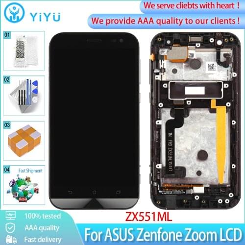Original For ASUS Zenfone Zoom LCD ZX551ML Z00XS LCD Display Touch Screen Digitizer Assembly With Frame Replacement Free Tools