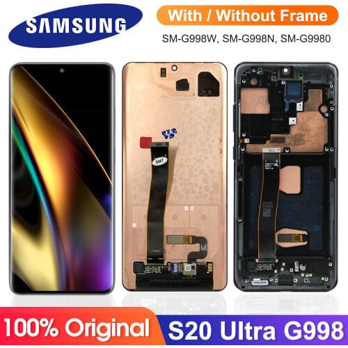 Original Super AMOLED LCD For Samsung Galaxy S20 Ultra G988 G988F G988B/DS LCD Display Touch Screen Digitizer Assembly