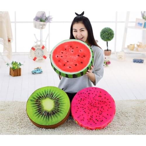 Fruits Plush Toys Simulation Creative 3D Fruit Cushion Round Stuffed Soft Boys Girls Anti Stress Nap Pillow For Kid Children