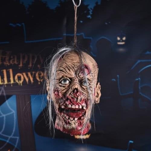 Halloween Props Terrorist Devil Scary Blooding Ghost Head Cosplay Costumes Party Horror Hanging Ornaments Featival Decoration