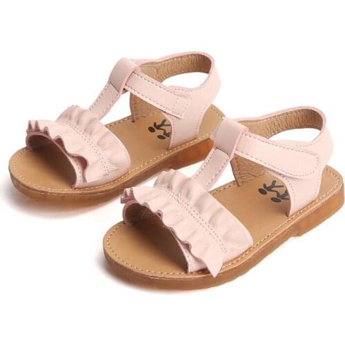 Sapato Infantil Girls Sandals New Kids Baby Ruffled Beach Sandals Soft Flat Non-Slip Shoes For Baby Girls Kids Shoes Toddler