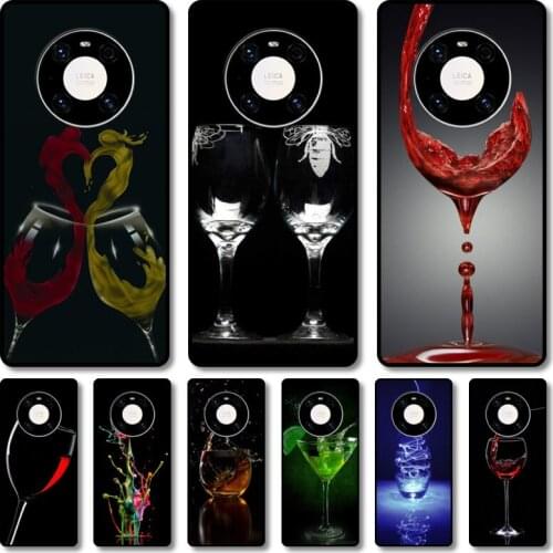Wine glass Phone Case For Huawei mate 40 30 10 20 40 8 9 Lite Z Pro RS black cell shell