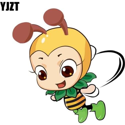 YJZT 15.8CM*16.1CM A Lovely Bee Car Sticker PVC Decal 12-300577